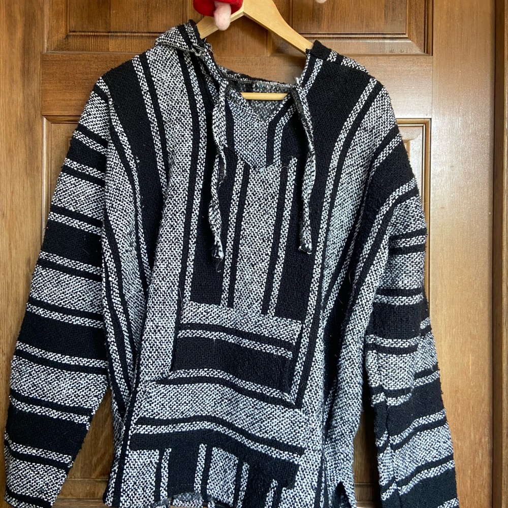 Black and White Baja Hoodie